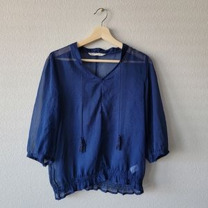 OLD NAVY SEE THROUGH BLOUSE | SIZE  M | NAVY BLUE